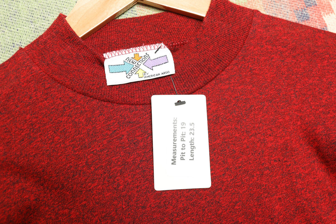 Vintage Red Heather Long Sleeve T Shirt Medium 80s