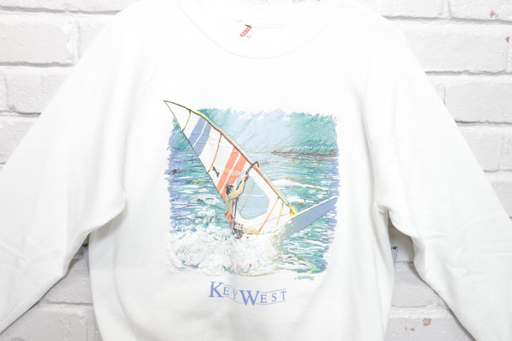 Key West Vintage Surfing  Sweatshirt Large 90s