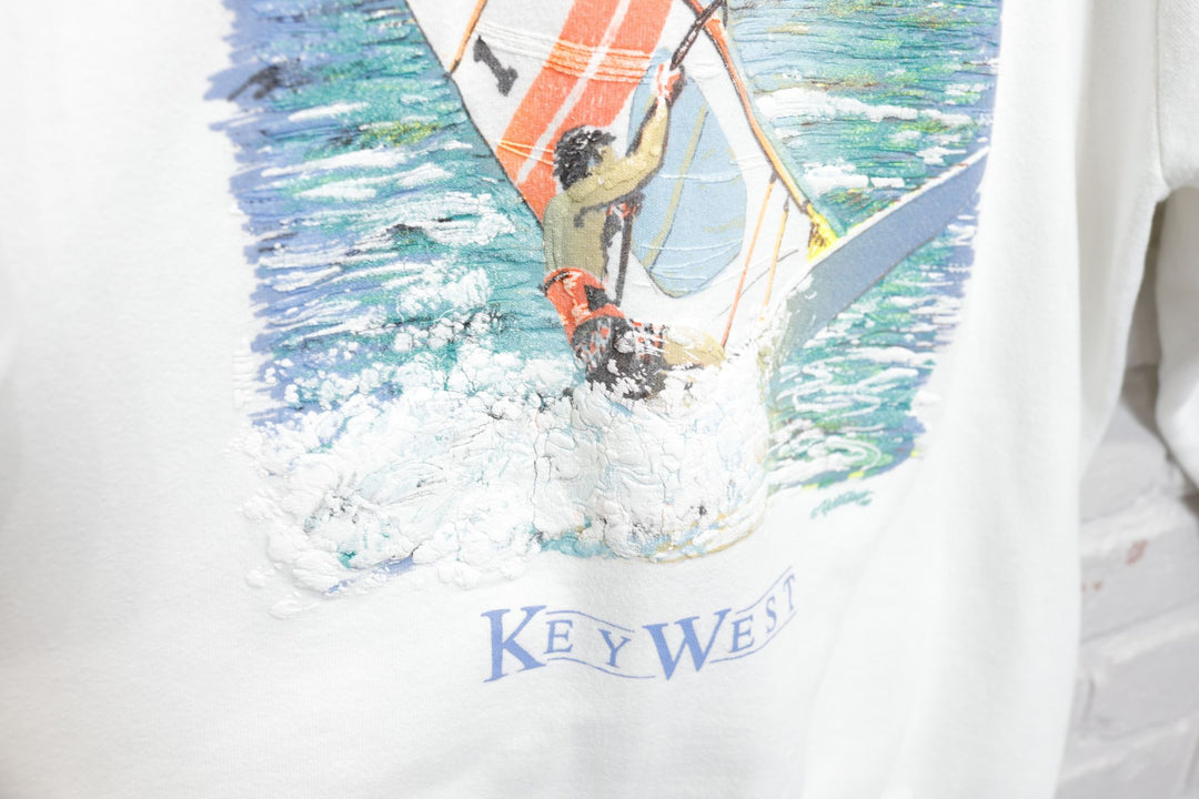 Key West Vintage Surfing  Sweatshirt Large 90s