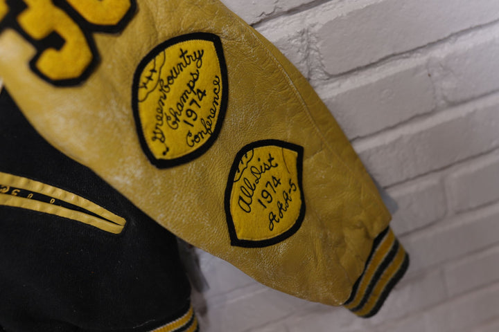 S Patch Vintage Reversible Letterman Jacket 70s Medium