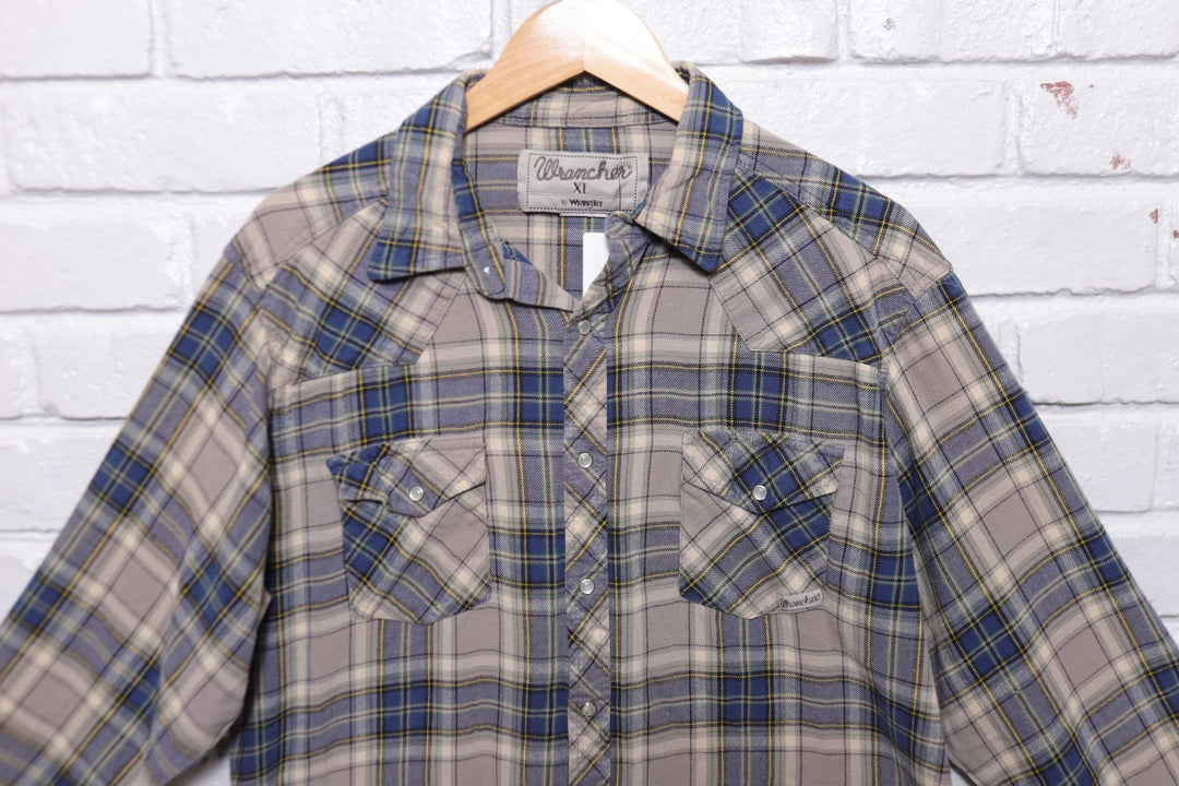 Wrangler Wrancher Vintage Plaid Shirt XL 2000s
