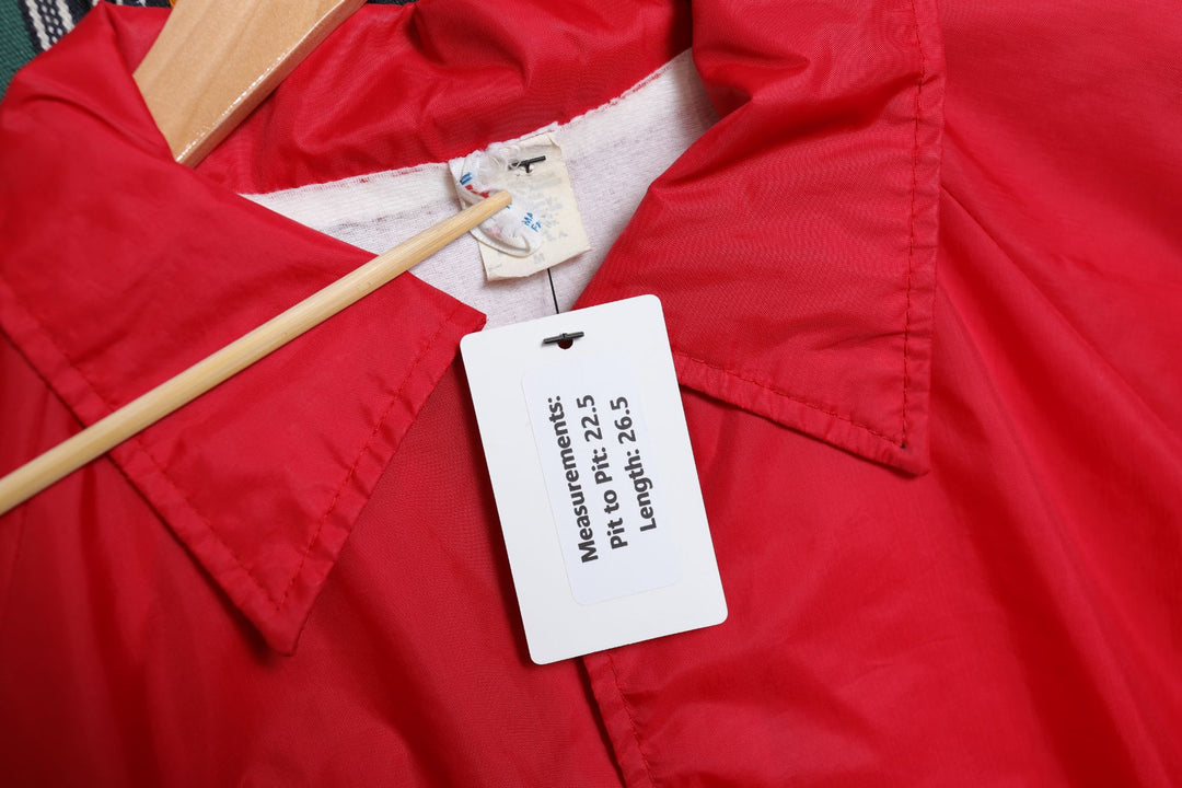 Vintage Red Windbreaker Jacket Medium 80s