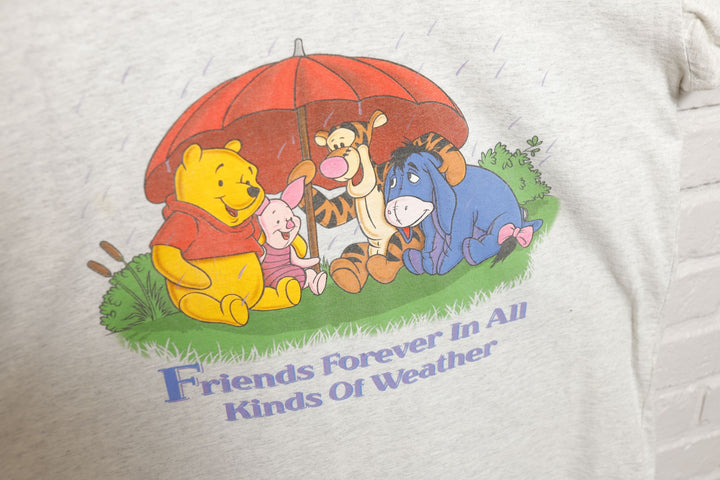 Winnie the Pooh Vintage Disney Friends V Neck T Shirt 2000s XXL