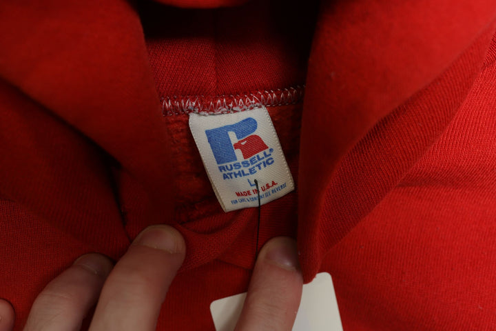 Greek Letters SKI Vintage Red Hoodie Large 80s Russell Athletic