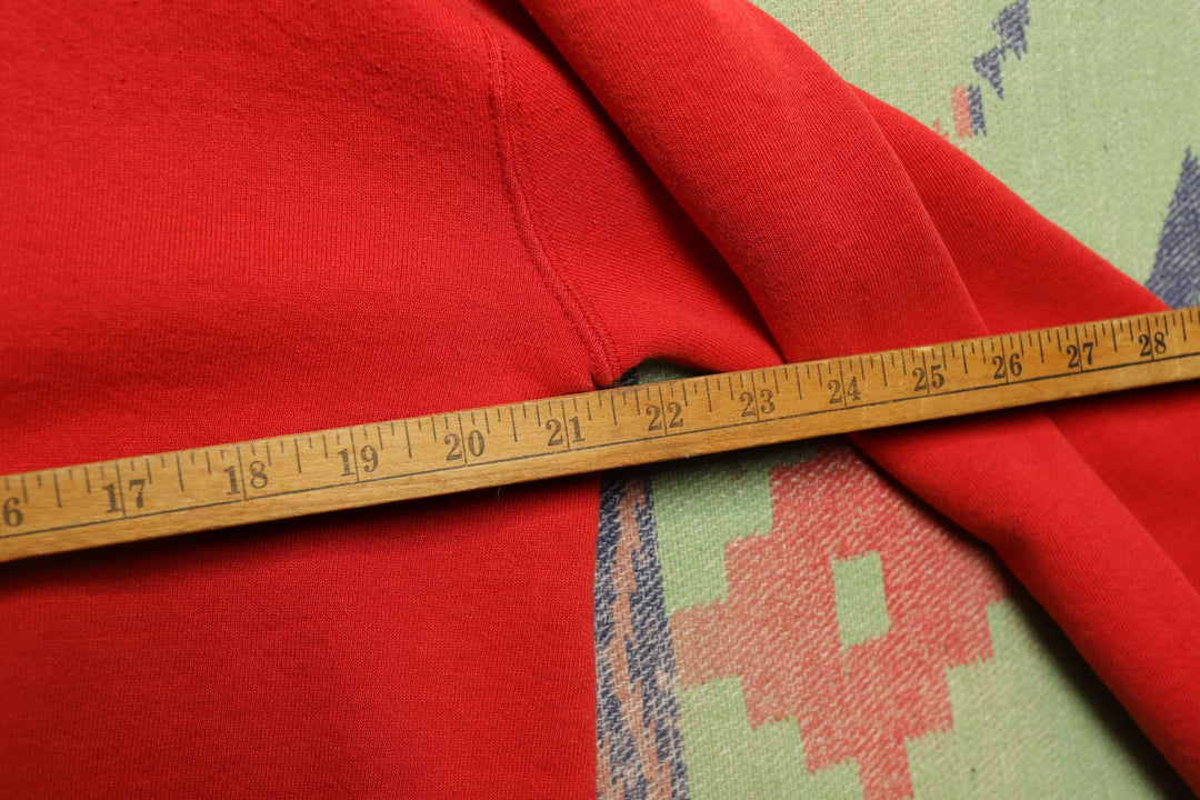 Greek Letters SKI Vintage Red Hoodie Large 80s Russell Athletic