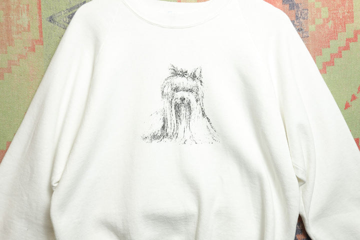 White Dog Vintage Sweatshirt Large 90s