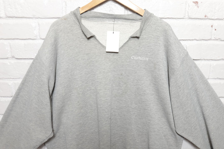 Carhartt Vintage Grey V Neck Sweatshirt 2000s XL