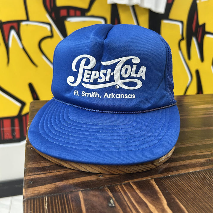 Pepsi Cola Ft Smith AR Vintage Snapback Trucker Hat 80s