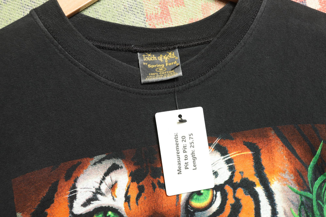 Tiger Eye on Survival Humanitees Vintage T Shirt Medium 90s