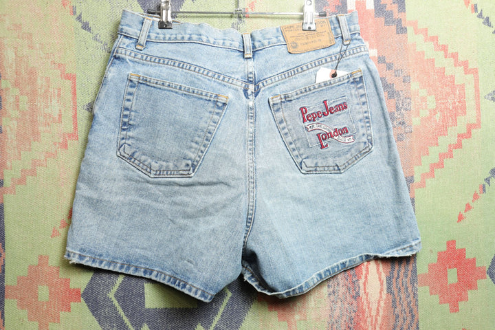 Pepe Jeans Vintage Embroidered Denim Shorts 90s 31