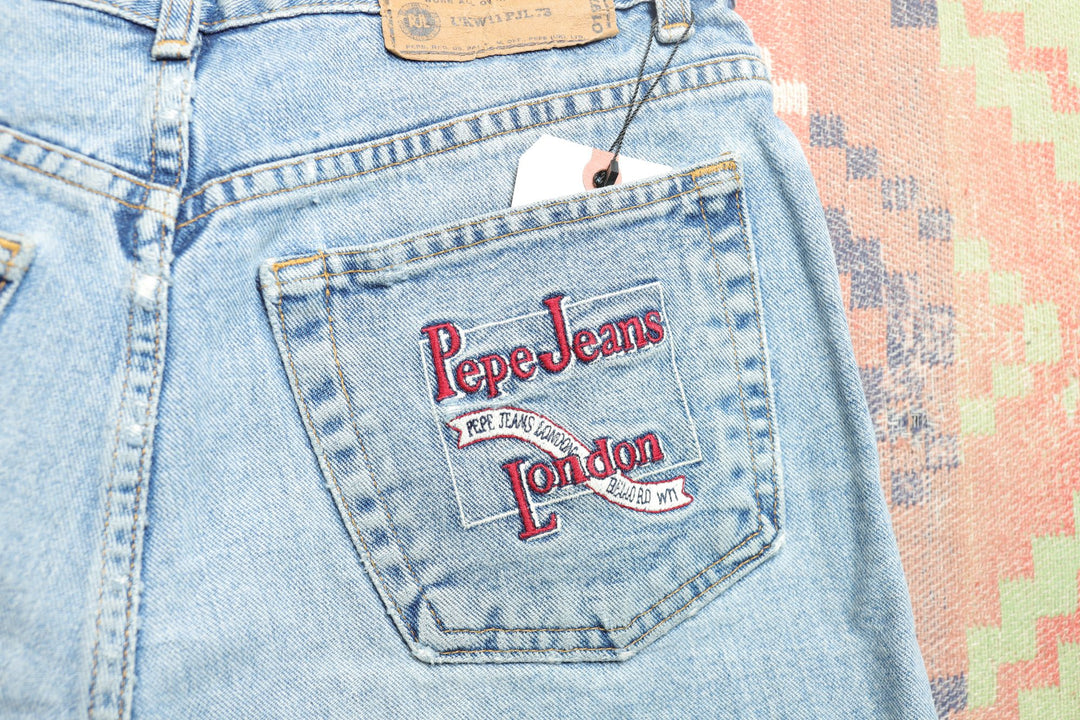 Pepe Jeans Vintage Embroidered Denim Shorts 90s 31
