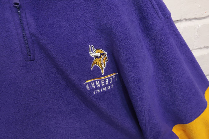 2000s Vintage Minnesota Vikings Fleece Quarter Zip Sweatshirt Size XL