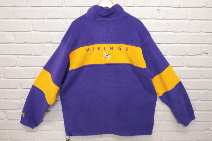 2000s Vintage Minnesota Vikings Fleece Quarter Zip Sweatshirt Size XL