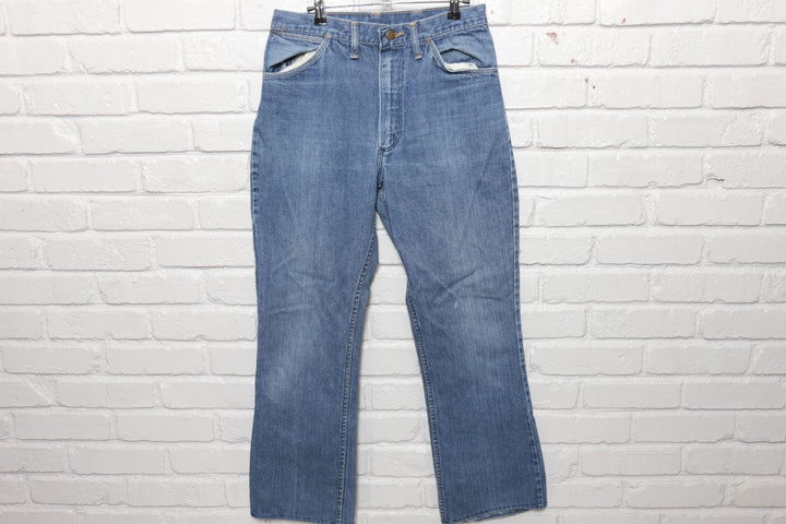 70s Vintage Wrangler Medium Wash Flare Jeans Size 32/30