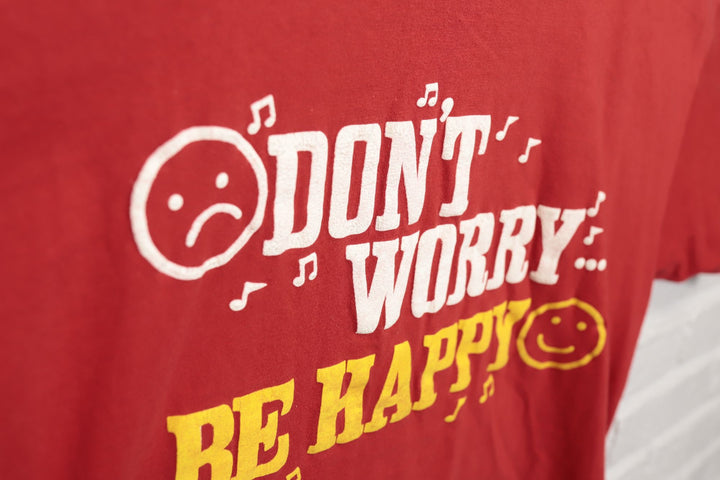 90s Vintage Don't Worry Be Happy T Shirt Size XL