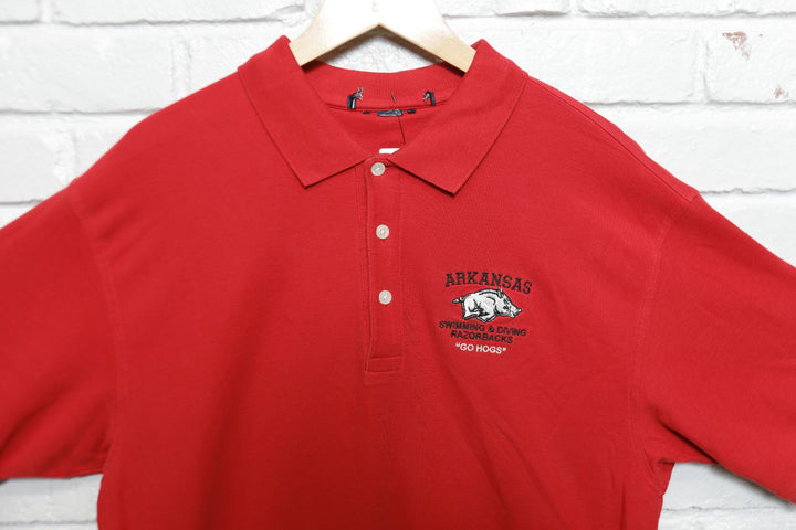 University of Arkansas Swimming Vintage Polo Shirt XL 2000s