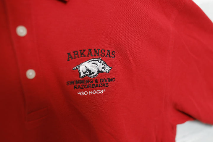 University of Arkansas Swimming Vintage Polo Shirt XL 2000s