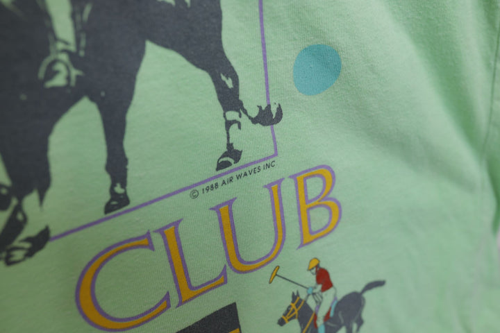 International Polo Club Vintage Green T Shirt 80s Large