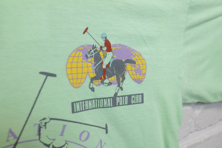 International Polo Club Vintage Green T Shirt 80s Large