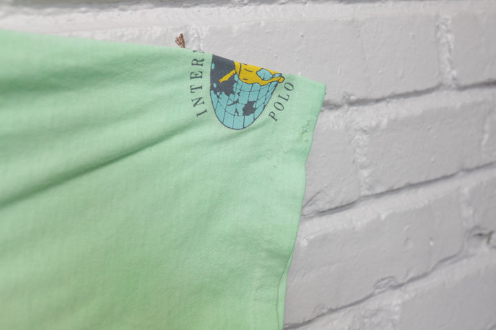 International Polo Club Vintage Green T Shirt 80s Large