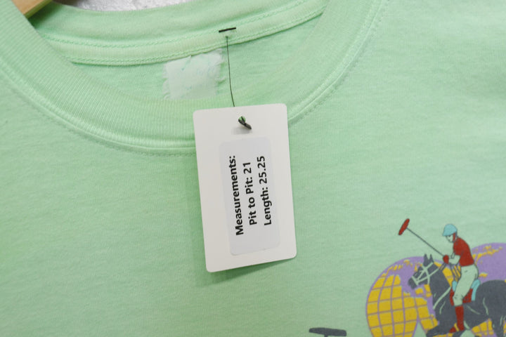 International Polo Club Vintage Green T Shirt 80s Large