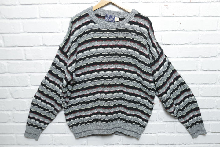 Peconic Bay Traders Vintage Striped Sweater Large 90s