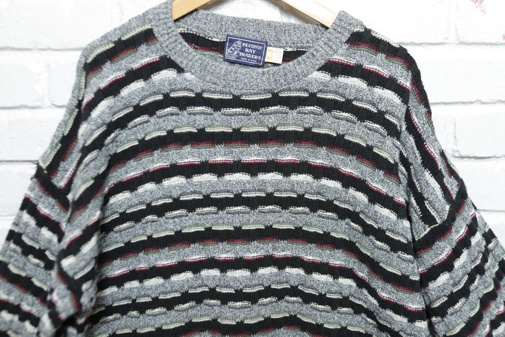 Peconic Bay Traders Vintage Striped Sweater Large 90s