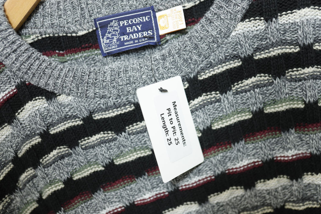 Peconic Bay Traders Vintage Striped Sweater Large 90s