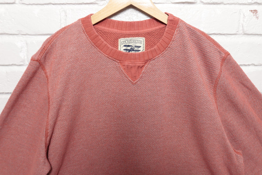 Ace Rivington Vintage Red Knit Sweatshirt 90s XXL