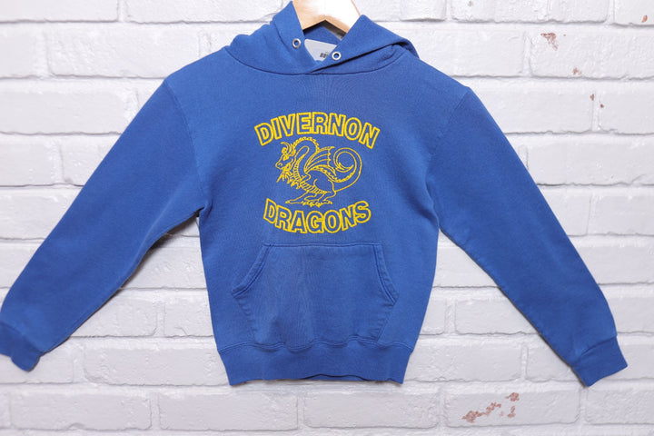 Divernon Dragons Vintage Kids Hoodie Medium 90s