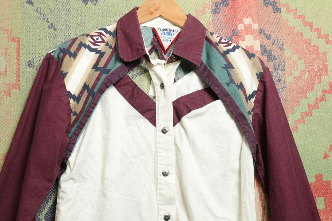 Women's Roper Vintage Cut Out Western Shirt Medium 90s