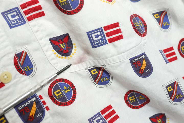 Chaps Ralph Lauren Vintage Crest  Polo Shirt Small 90s