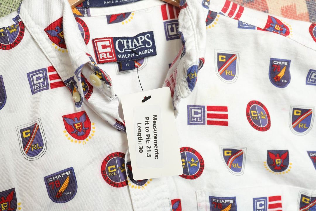 Chaps Ralph Lauren Vintage Crest  Polo Shirt Small 90s