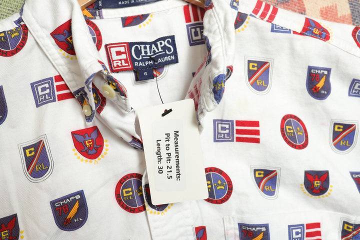 Chaps Ralph Lauren Vintage Crest  Polo Shirt Small 90s