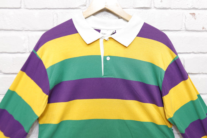 Striped Dunloggin Vintage Polo Shirt Large 90s