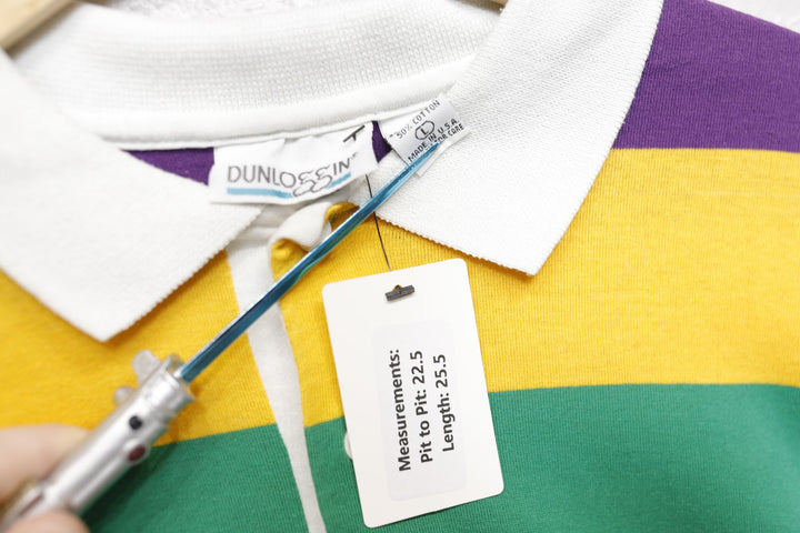 Striped Dunloggin Vintage Polo Shirt Large 90s