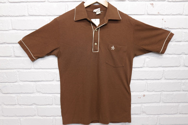 Munsingwear Vintage Brown Polo Shirt Medium 80s