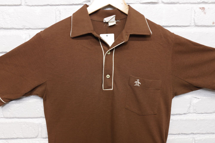 Munsingwear Vintage Brown Polo Shirt Medium 80s