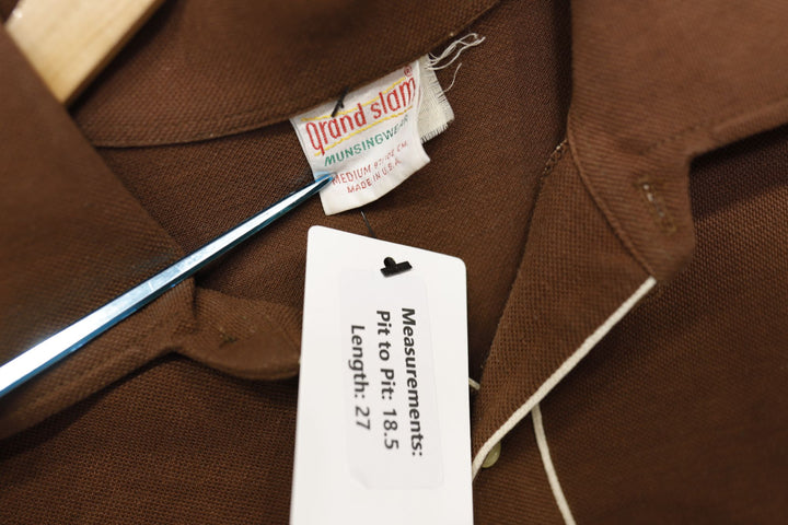 Munsingwear Vintage Brown Polo Shirt Medium 80s