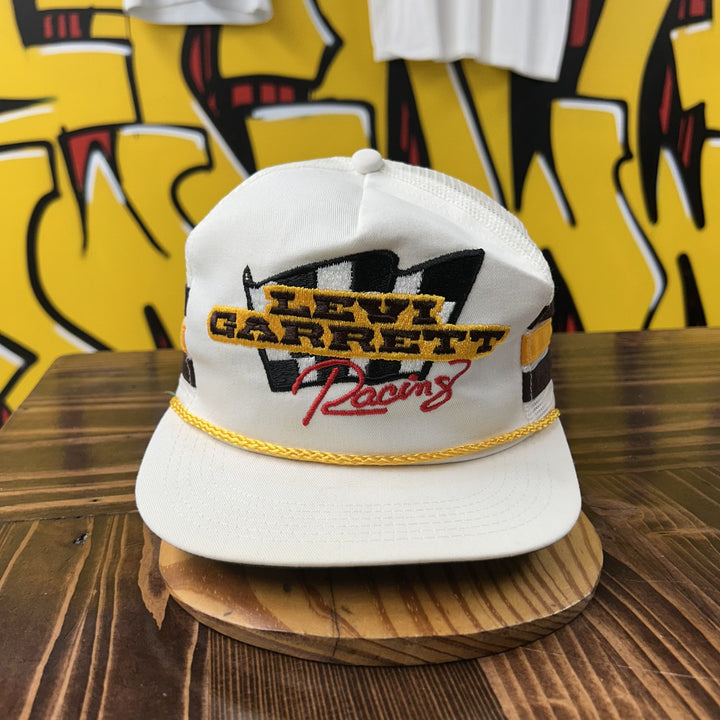 Levi Garrett Racing Vintage 3 Stripe Snapback Trucker Hat 80s