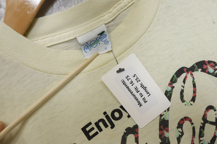 Coca Cola Floral Logo Vintage T Shirt Small 80s Coke