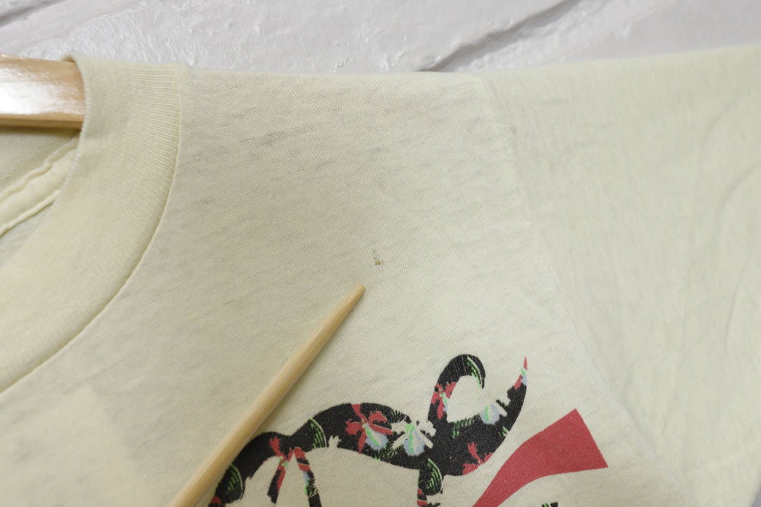 Coca Cola Floral Logo Vintage T Shirt Small 80s Coke