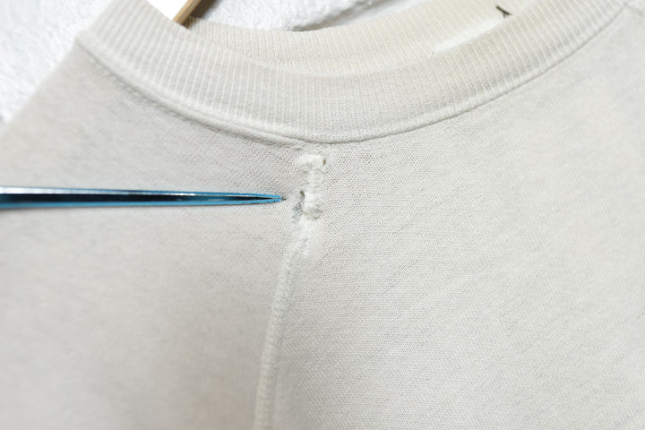 Distressed Vintage Stained White Sweatshirt 80s Medium