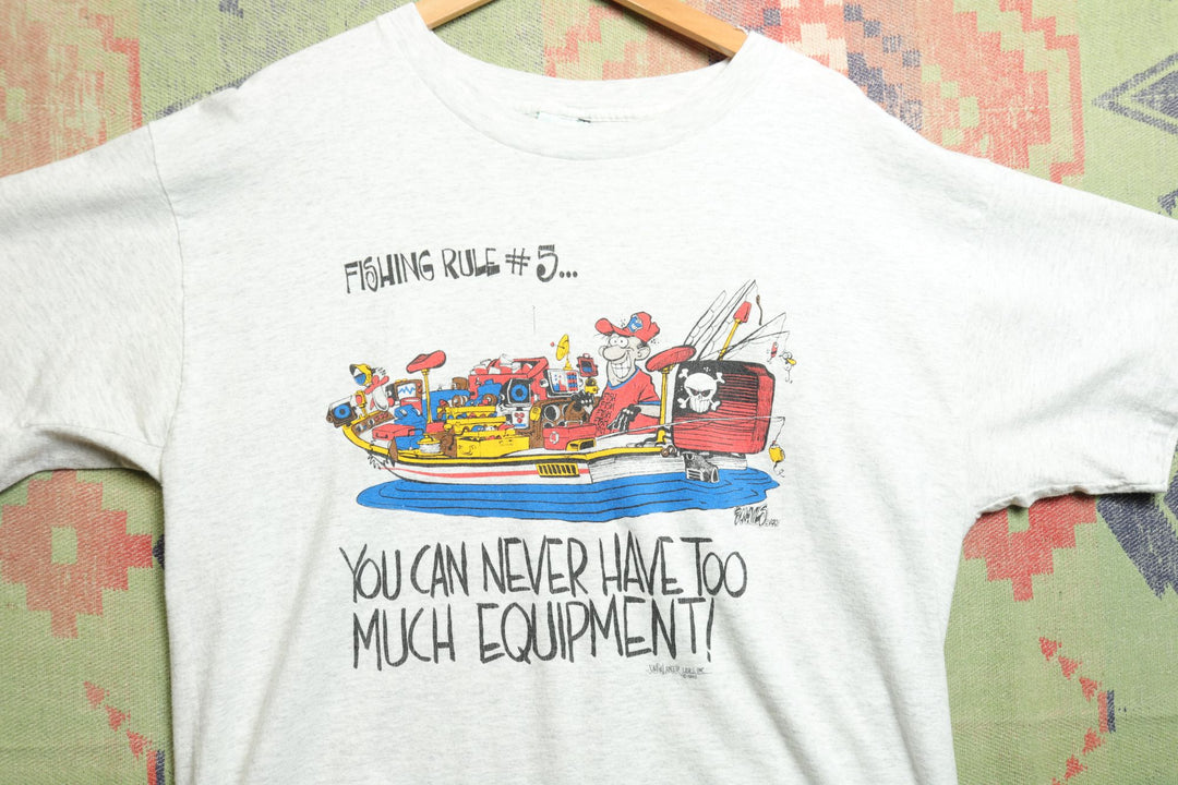 Fishing Rule 5 Vintage T Shirt XL 90s