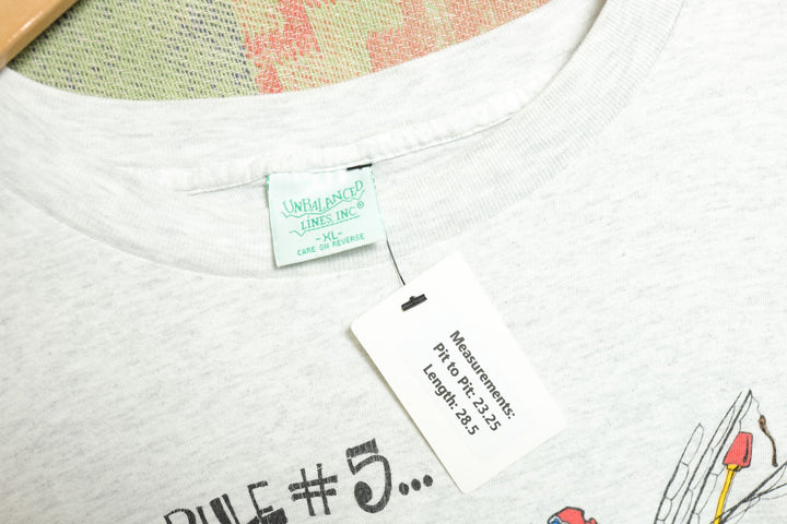 Fishing Rule 5 Vintage T Shirt XL 90s