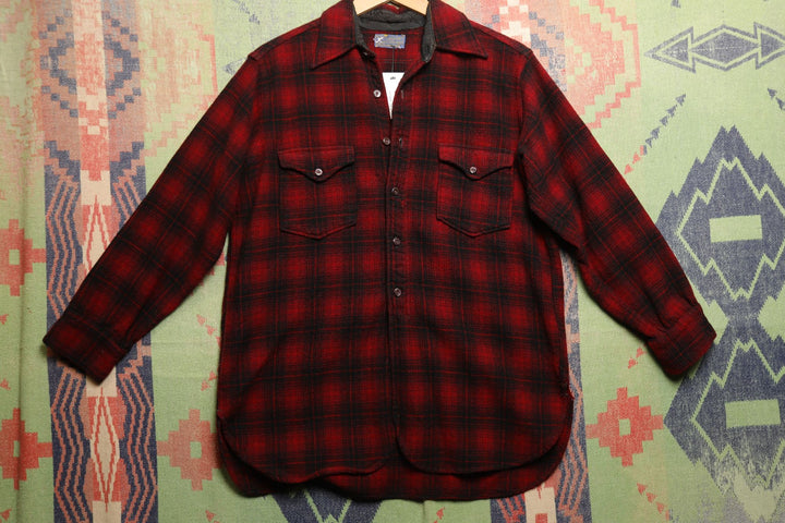 1940s Pendleton Wool Vintage Plaid Shirt Medium 40s True Vtg