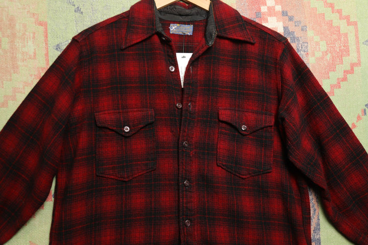 1940s Pendleton Wool Vintage Plaid Shirt Medium 40s True Vtg