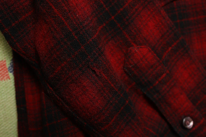 1940s Pendleton Wool Vintage Plaid Shirt Medium 40s True Vtg
