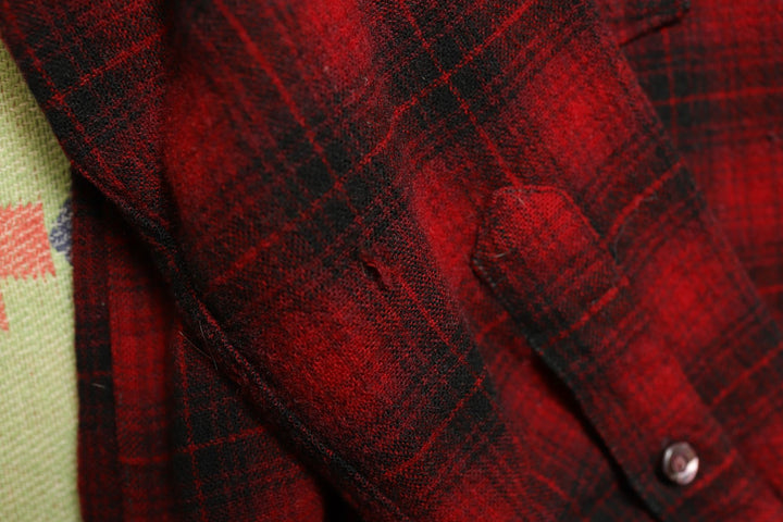 1940s Pendleton Wool Vintage Plaid Shirt Medium 40s True Vtg