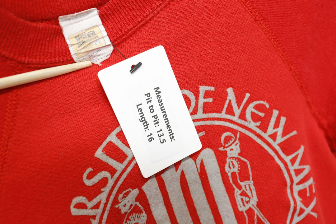 University of New Mexico Vintage Flocked Sweatshirt 80s YOUTH 6-8